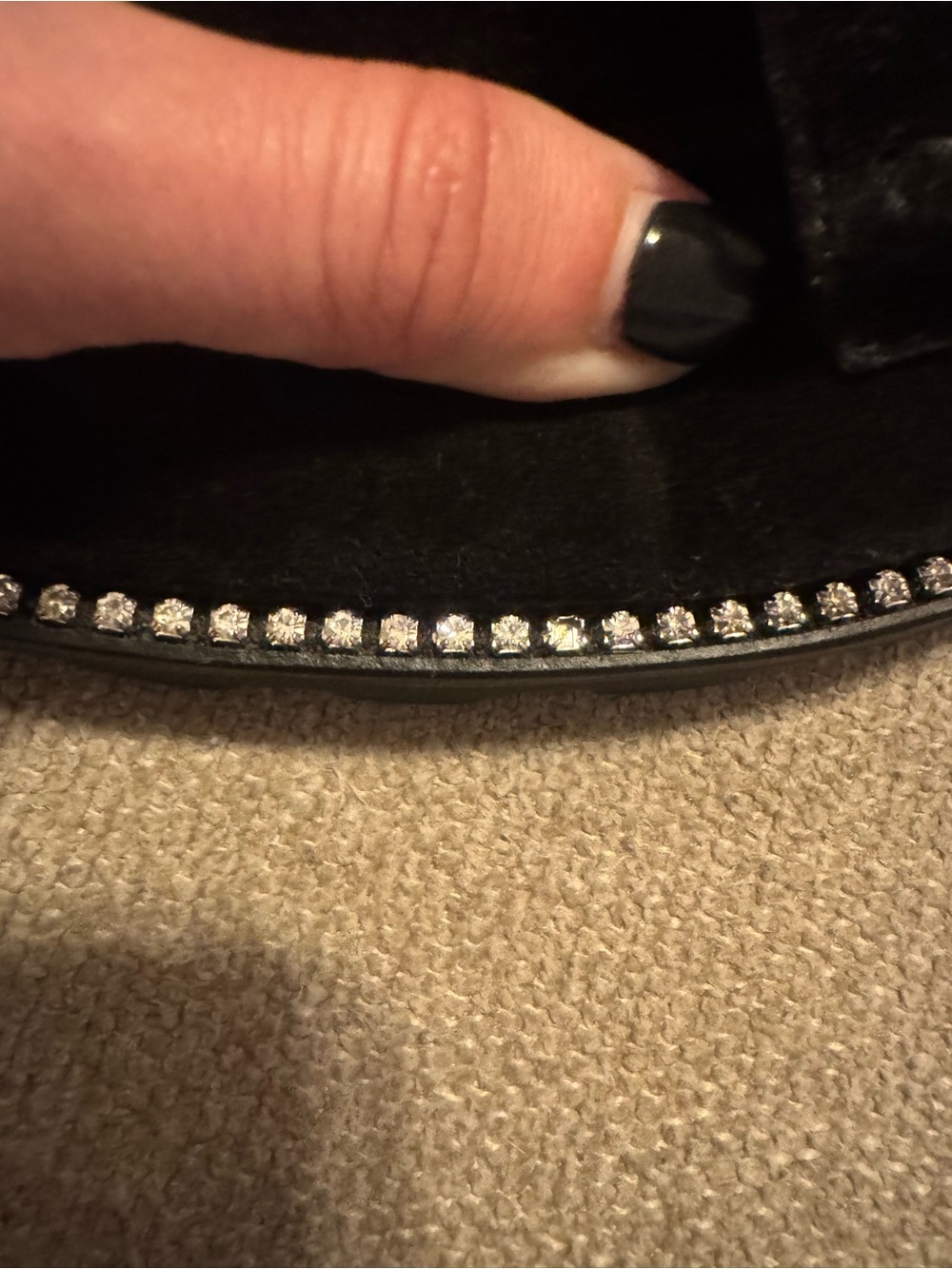Jimmy Choo Black Suede Fur-Lined Loafer Mules with Crystal Trim - Picture 8 of 9